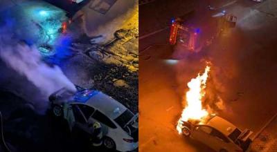 Un Ford Fusion a fost cuprins de flăcări pe o stradă din capitală. IGSU a intervenit pentru localizarea flăcărilor - Photo