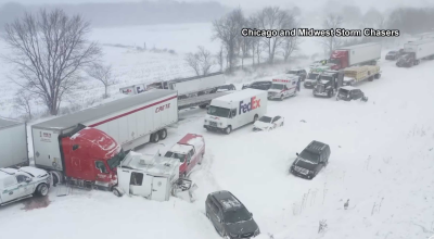 (VIDEO) Haos pe o autostradă din SUA. Peste 100 de vehicule au fost implicate într-un accident - Photo
