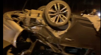 Accident nocturn la Chișinău. Un Samsung s-a tamponat cu un Maserati, unul dintre șoferi a ajuns la spital - Photo